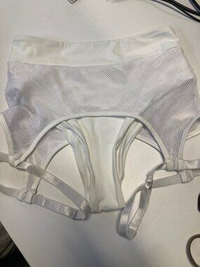 Like new size S small white pole shorts with garters